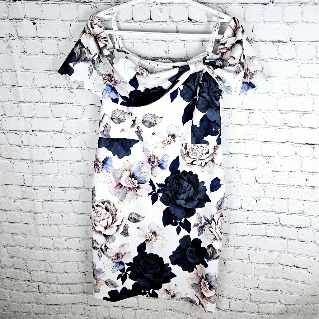 Joseph Ribkoff | Floral Exposed/Off Shoulder Wrinkle Resistant Dress